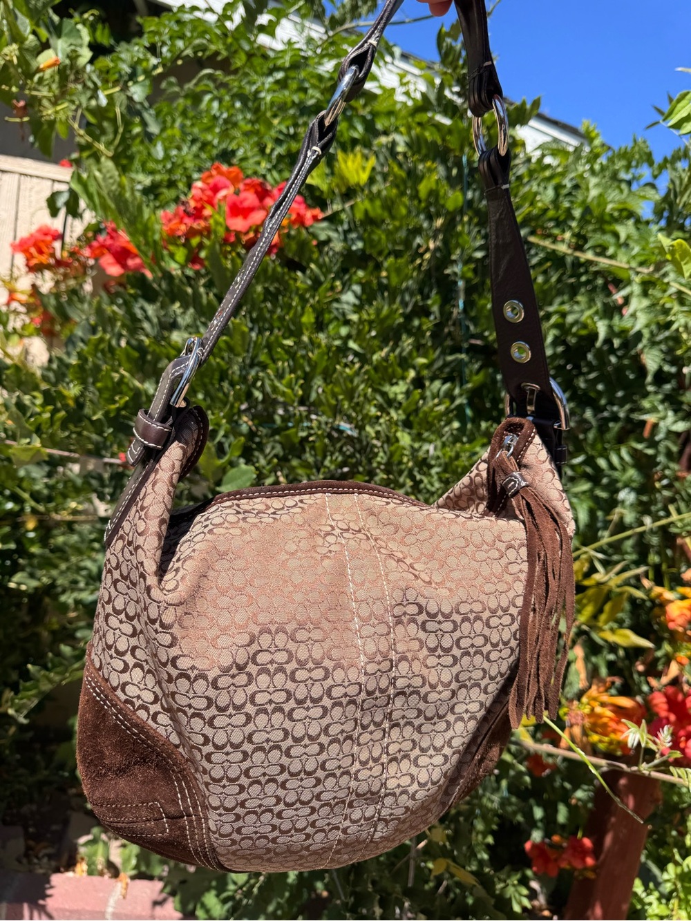 Vintage Coach Soho Signature Hobo Shoulder Bag